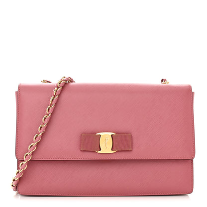 Salvatore Ferragamo Printed Calfskin Ginny Shoulder Bag Griotte 1 of 13