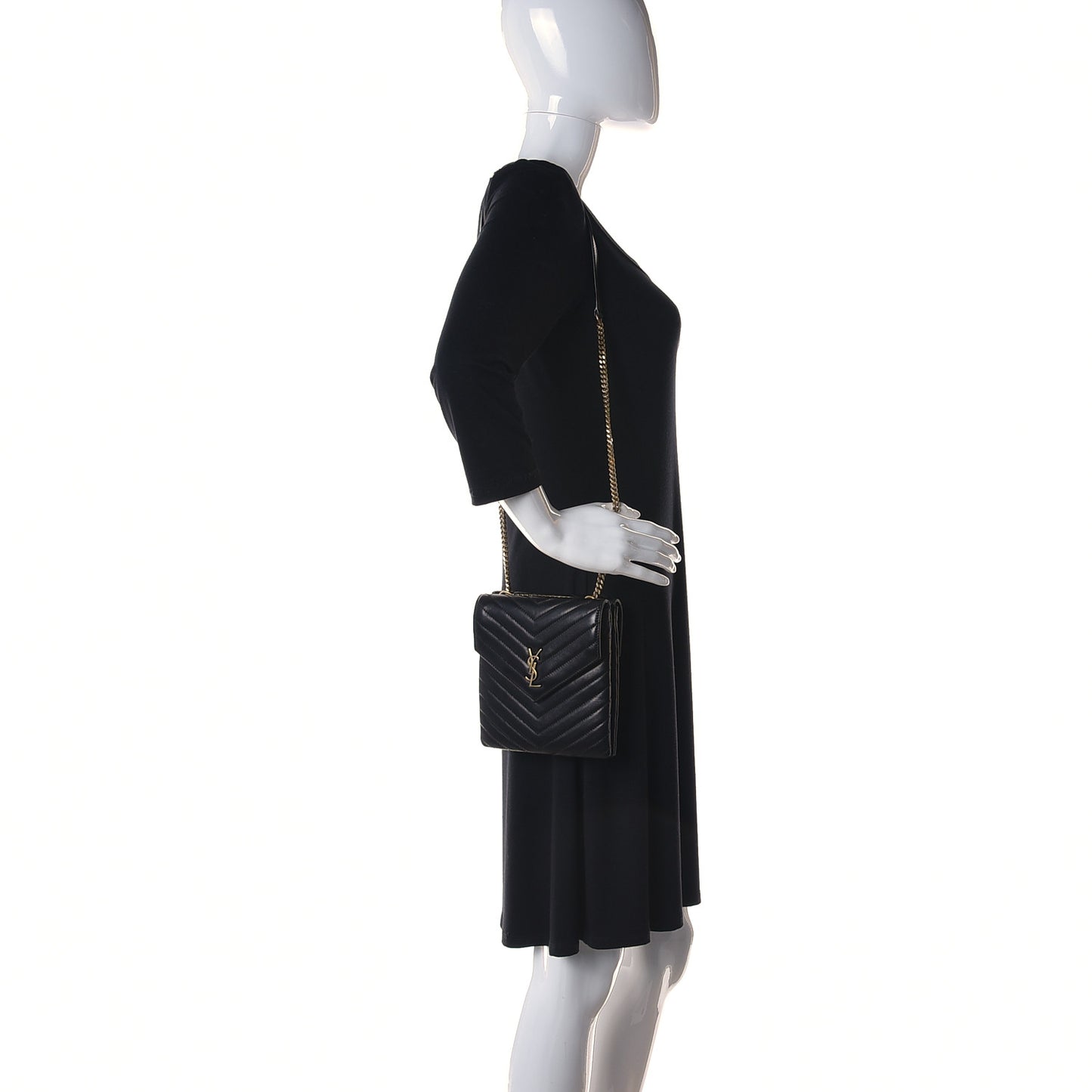 Lambskin Matelasse Monogram Double Flap Bag Black