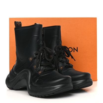 Louis Vuitton Mat Rubber Monogram LV Archlight Sneaker Boots 38 Black 9 of 9