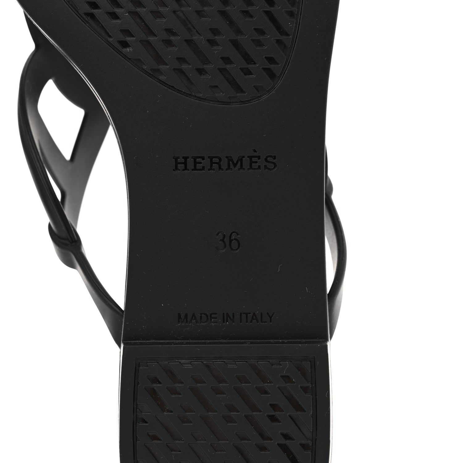 Hermes Rubber Womens Egerie Sandals 36 Black 8 of 9