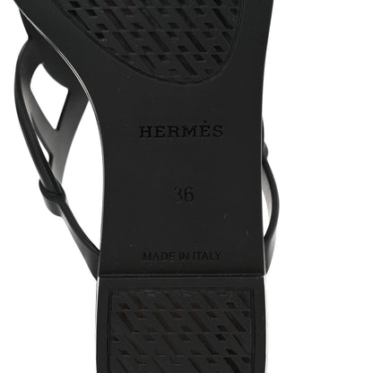 Hermes Rubber Womens Egerie Sandals 36 Black 8 of 9