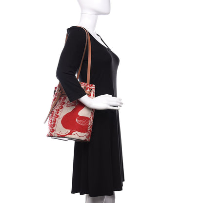 Loewe Canvas Calfskin Lazo Tiles Bucket Bag Multicolor 2 of 11