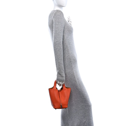 Hermes Taurillon Clemence Picotin Lock 18 PM Orange 2 of 15