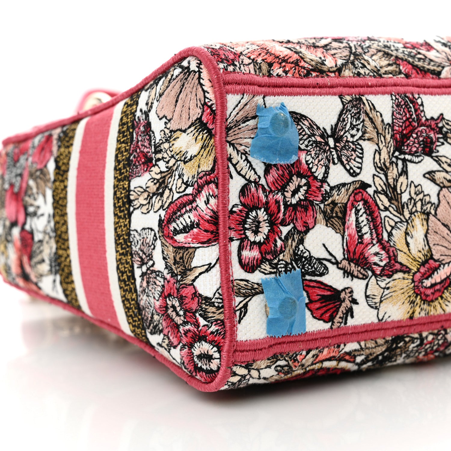 Christian Dior Canvas Embroidered Butterfly Print Medium Lady D-Lite Multicolor 9 of 14