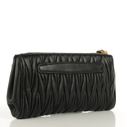 Miu Miu Nappa Matelasse Clutch Black 3 of 7
