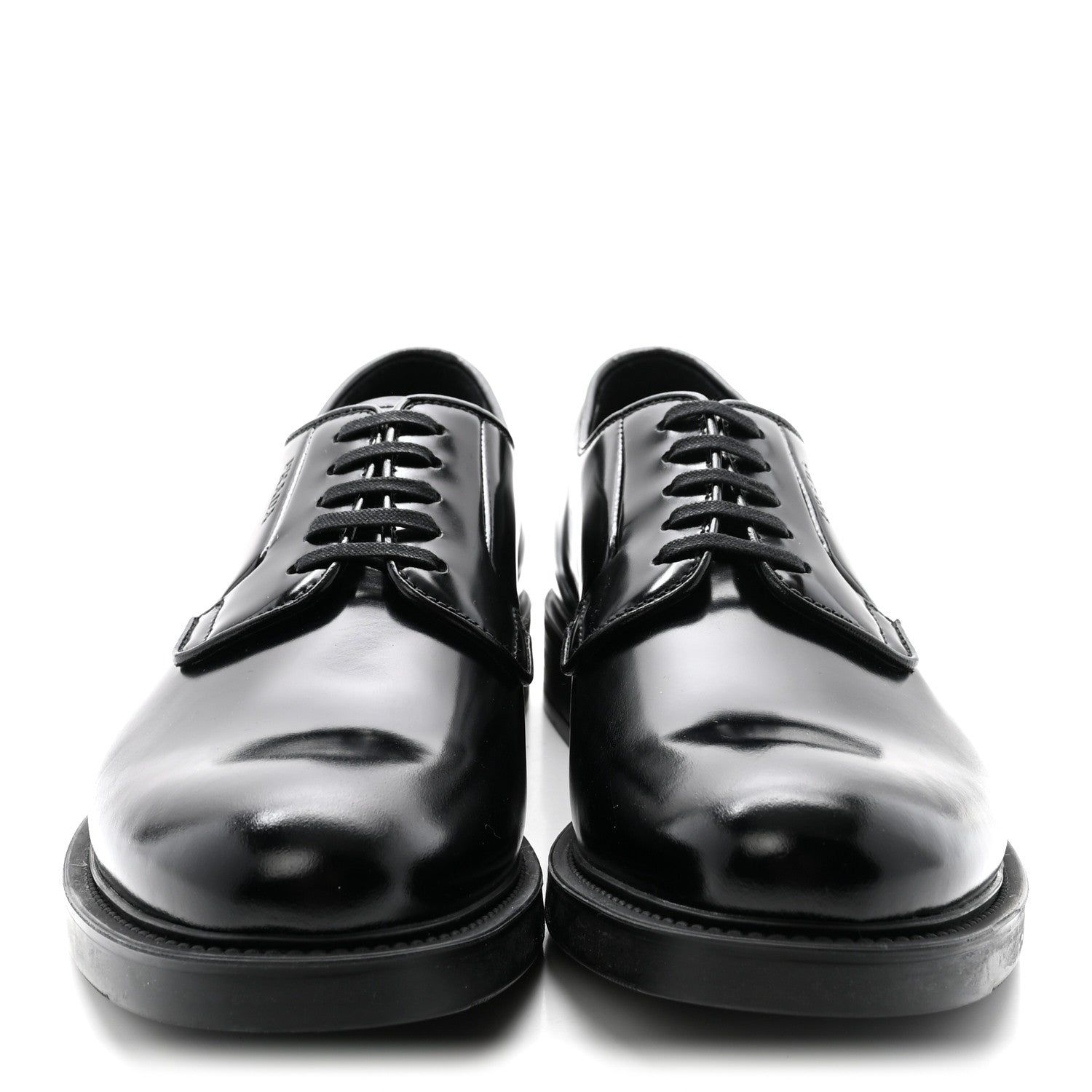 Prada Spazzolato Mens Derby Loafers 7.5 Black 3 of 9