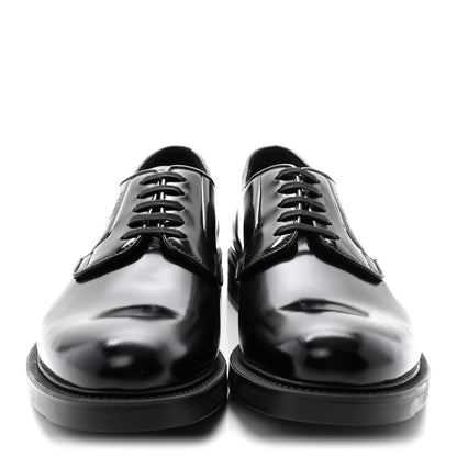 Prada Spazzolato Mens Derby Loafers 7.5 Black 3 of 9