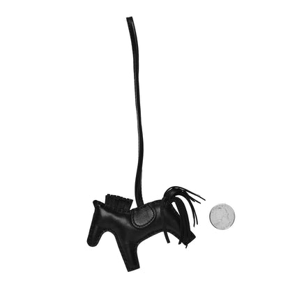 Hermes Milo Lambskin Grigri Rodeo Horse Bag Charm PM So Black 2 of 3