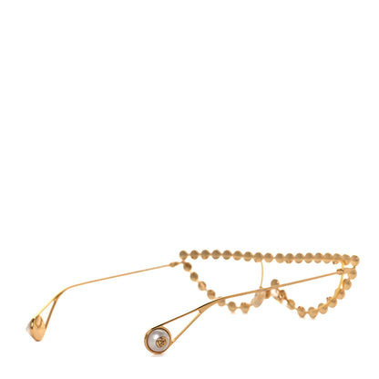 Gucci Metal Pearl Cat Eye Sunglasses GG0364S Gold 3 of 7