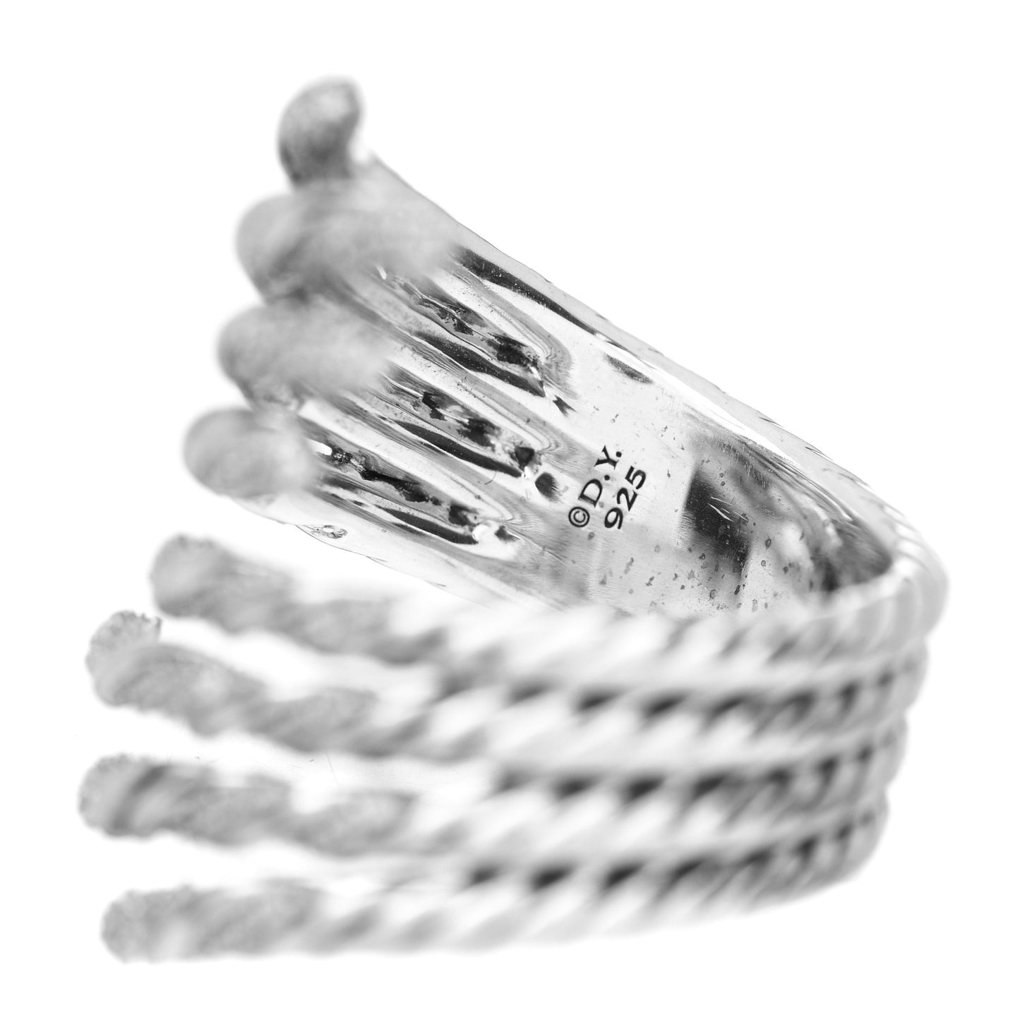 Sterling Silver Diamond Willow Open Four Row Ring 53 6.25