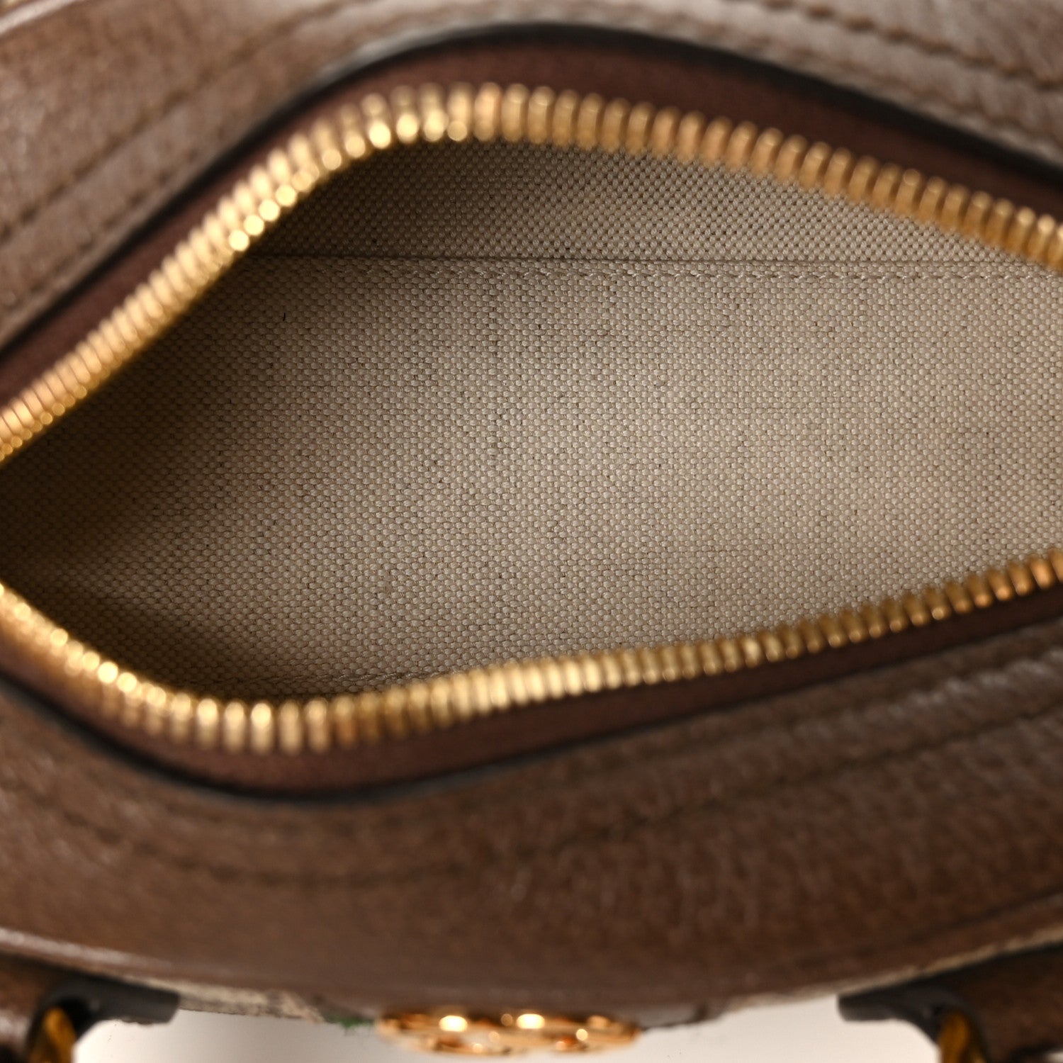 Gucci GG Supreme Monogram Textured Dollar Calfskin Web Mini Ophidia Top Handle Bowler Bag Beige Ebony New Acero 5 of 11