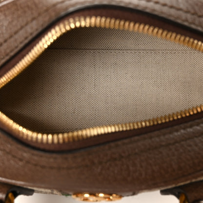 Gucci GG Supreme Monogram Textured Dollar Calfskin Web Mini Ophidia Top Handle Bowler Bag Beige Ebony New Acero 5 of 11