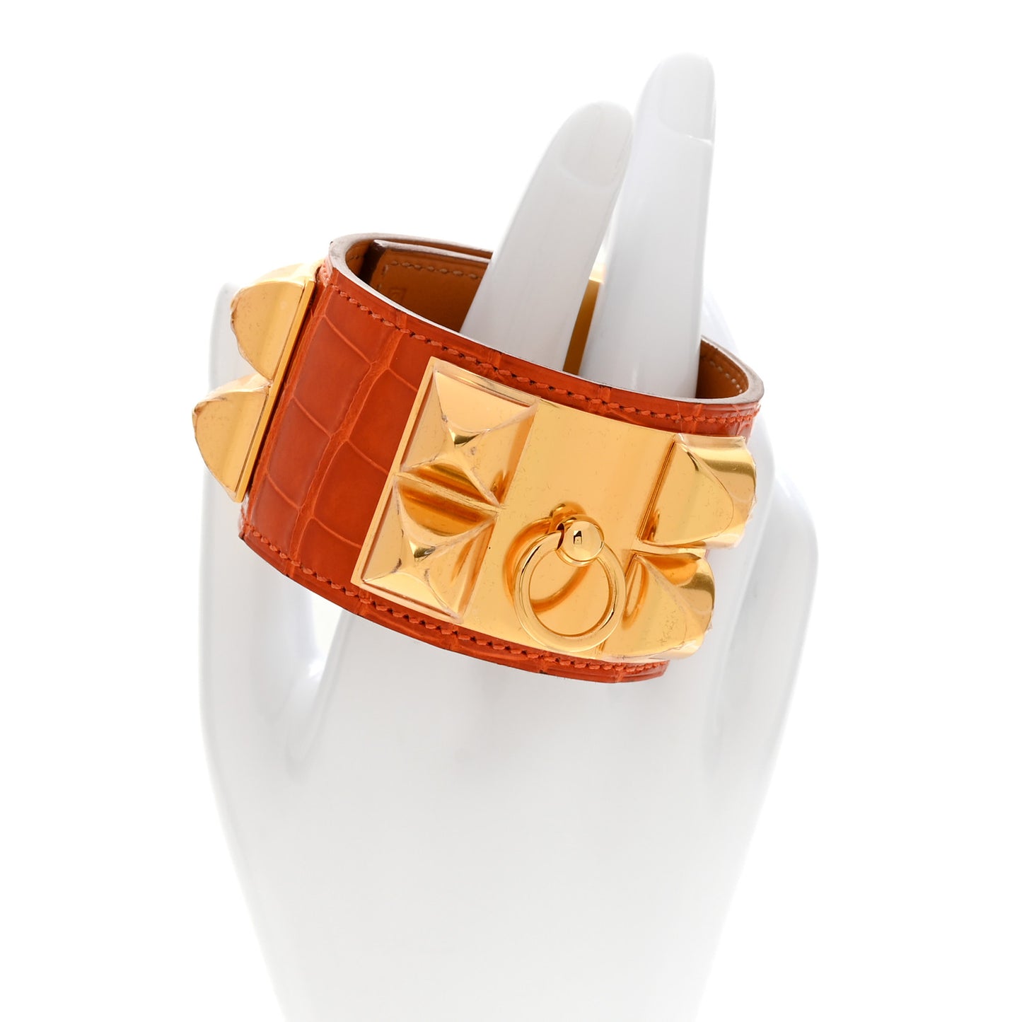 Shiny Alligator Collier De Chien CDC Bracelet S Orange