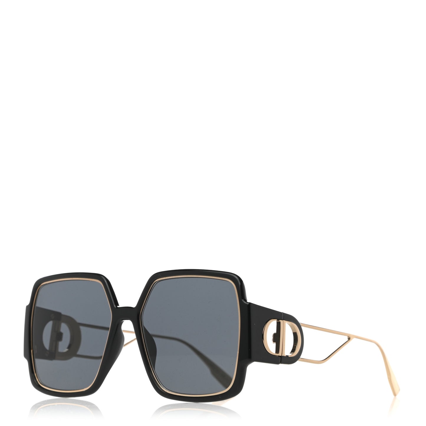 Acetate Square 30 Montaigne 2 Sunglasses Black Gold