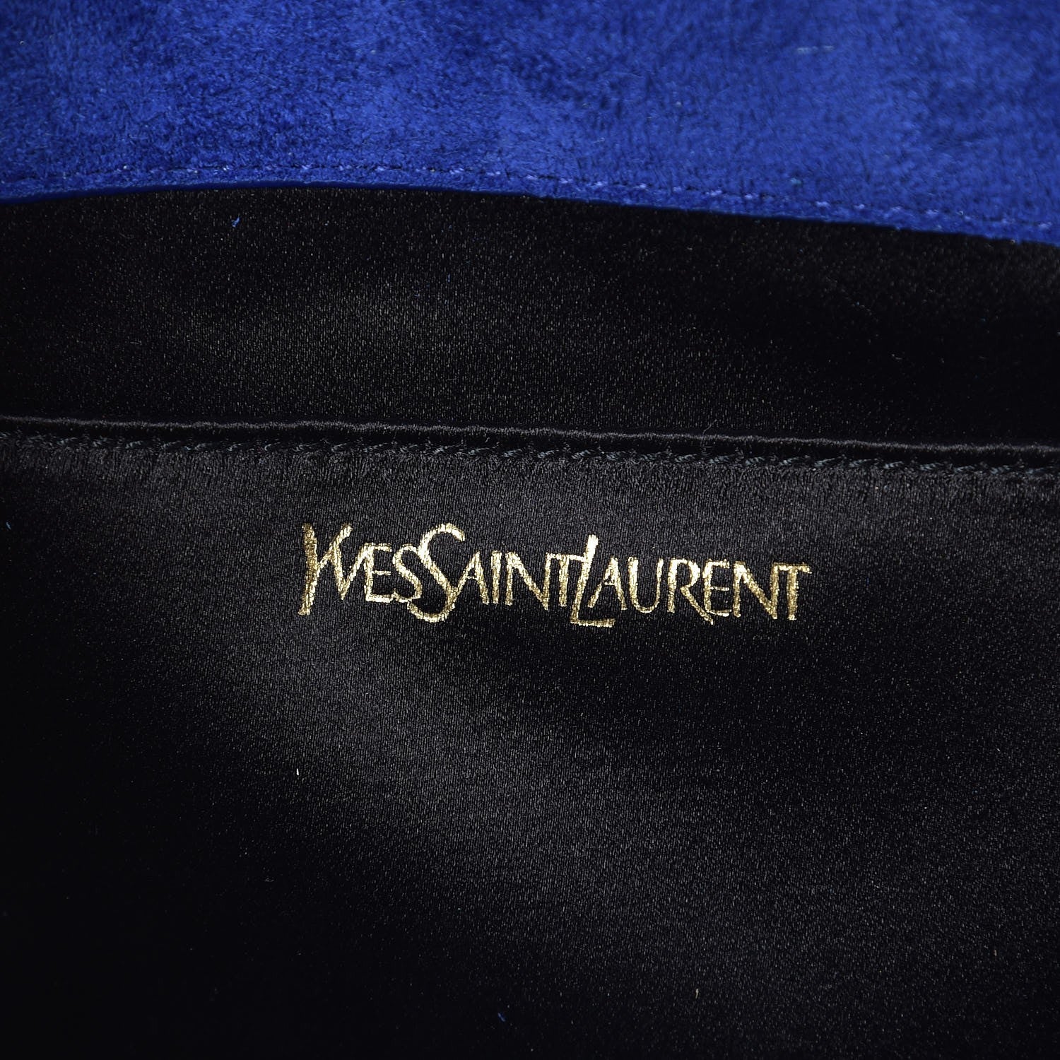 Saint Laurent Patent Calfskin Monogram Large Belle De Jour Clutch Royal Blue 6 of 7