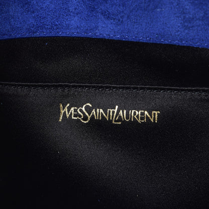 Saint Laurent Patent Calfskin Monogram Large Belle De Jour Clutch Royal Blue 6 of 7