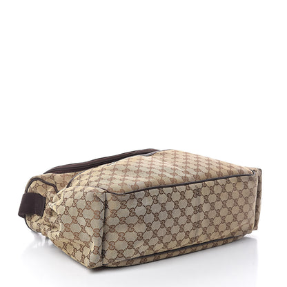 Gucci Monogram Natural Pigskin Large Diaper Bag Beige Ebony Cocoa Dark Chocolate 5 of 10