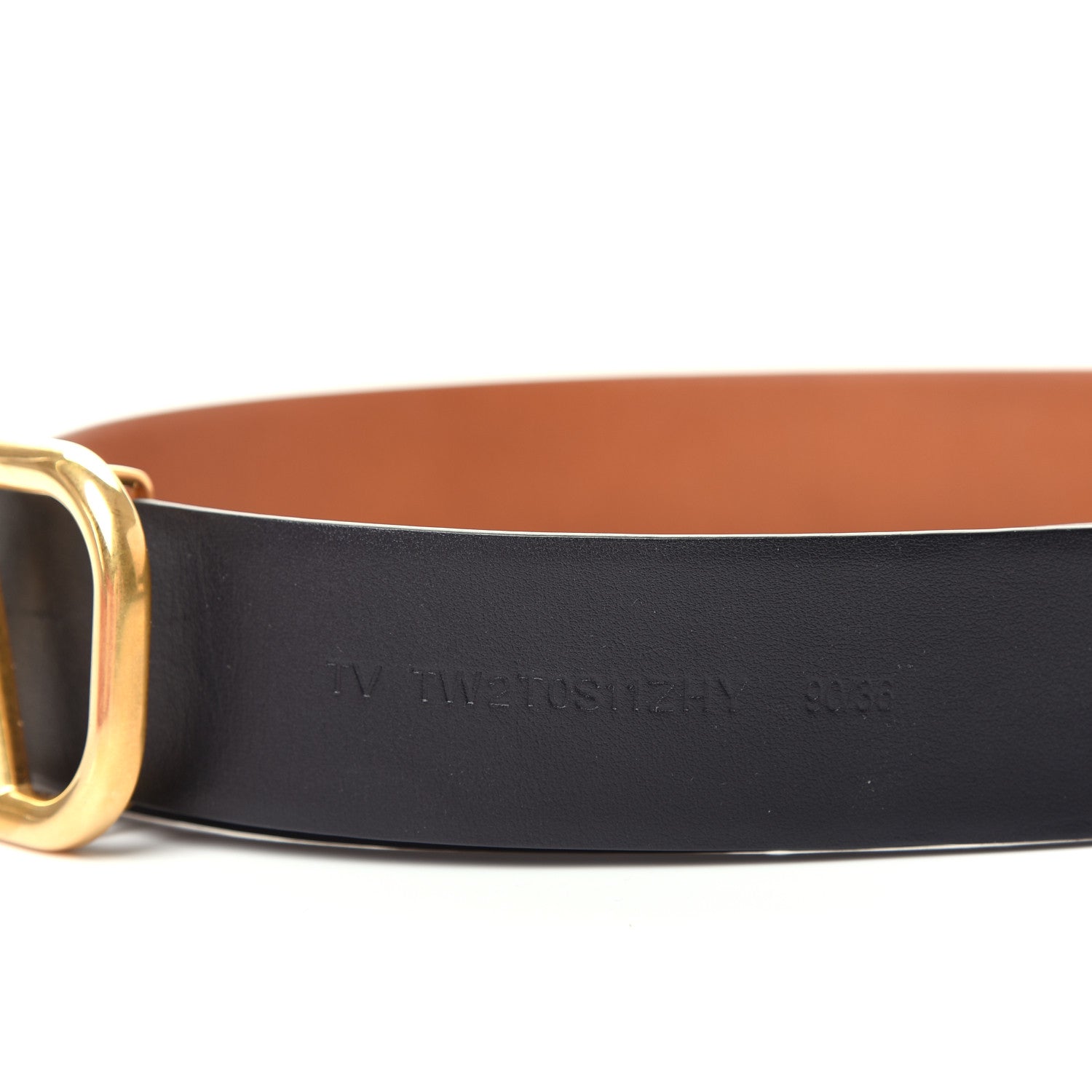 Valentino Garavani Glossy Calfskin VLogo Reversible 40mm Belt 90 36 Saddle Brown Black 6 of 7