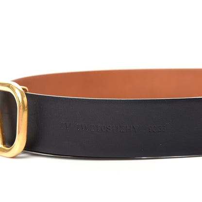 Valentino Garavani Glossy Calfskin VLogo Reversible 40mm Belt 90 36 Saddle Brown Black 6 of 7