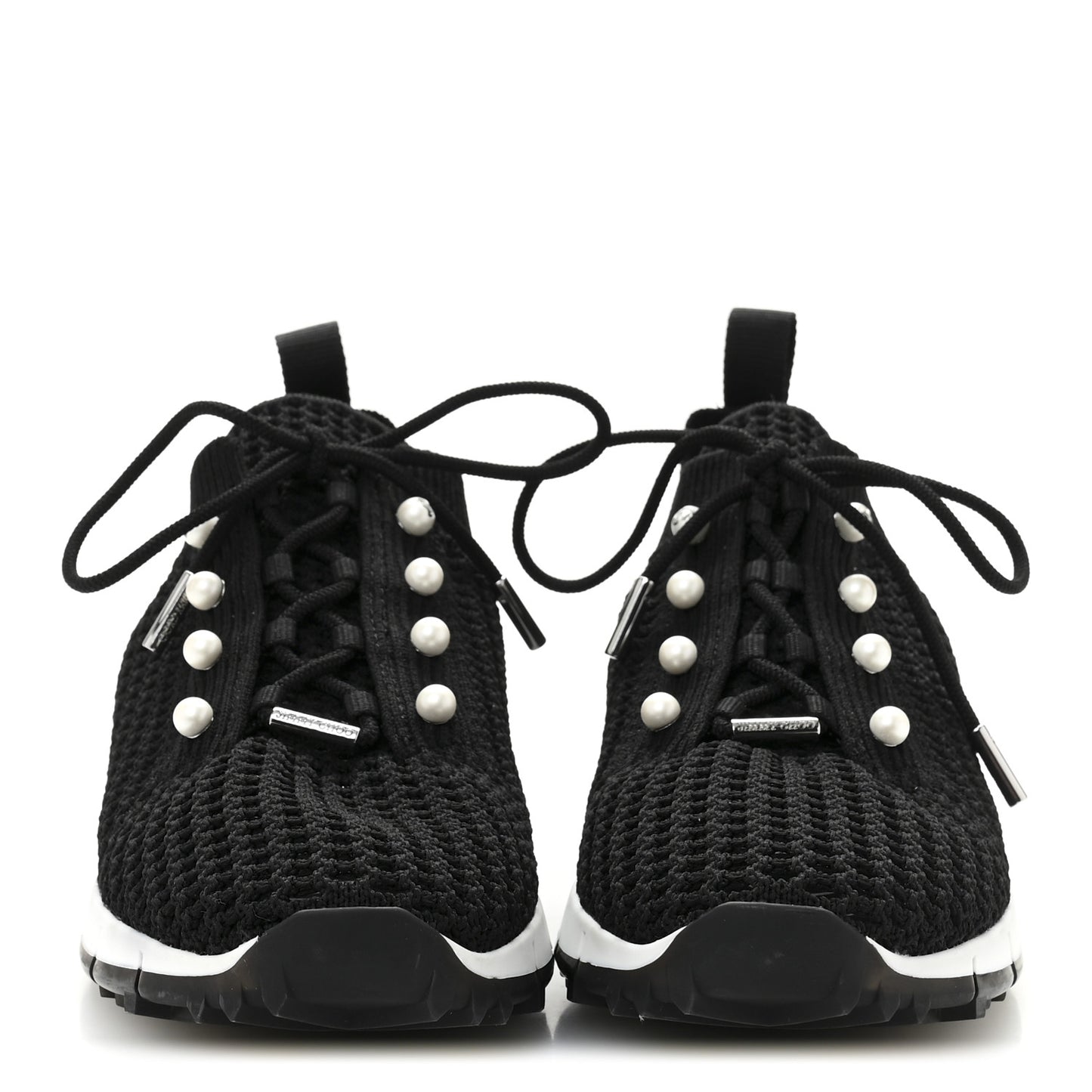 Veles Knit Pearly Lace Up Sneaker 36.5 Black