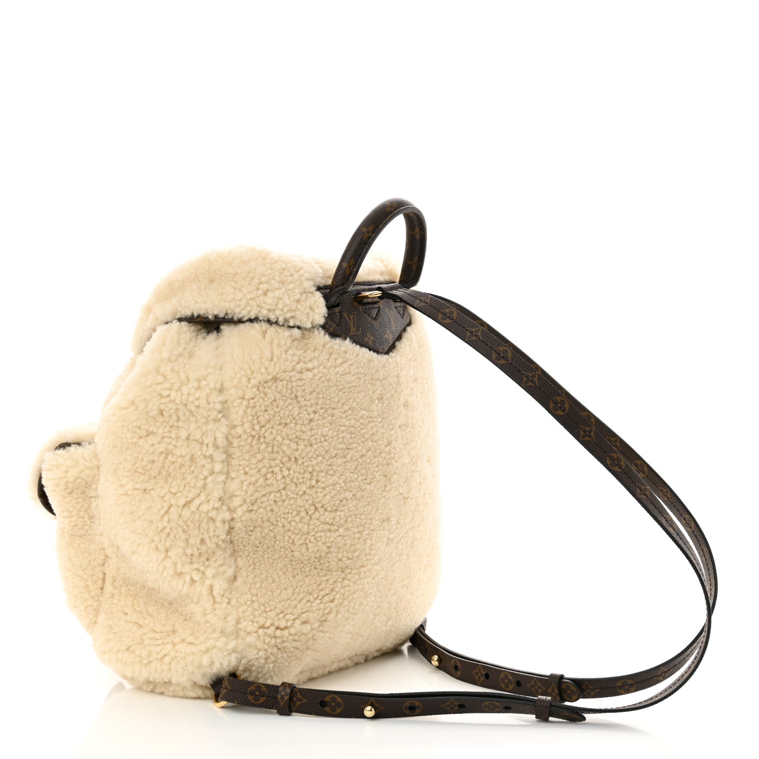 Louis Vuitton Monogram Shearling Ski Backpack Cream 3 of 10