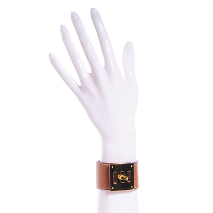 Hermes Natural Barenia Kelly Dog Bracelet 2 of 41