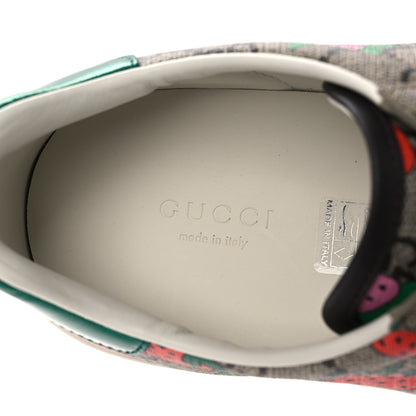 Gucci GG Supreme Monogram Strawberry Web Womens Ace Sneakers 38.5 Beige Multicolor Red Green 9 of 13
