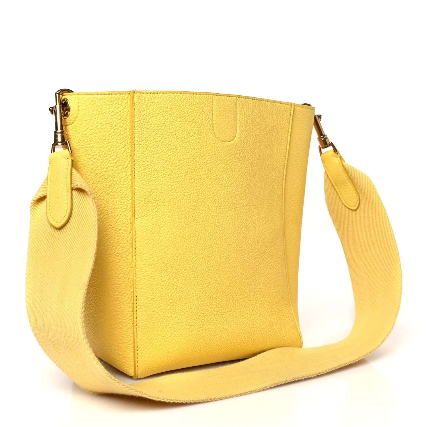 Celine Soft Grained Calfskin Small Sangle Bucket Bag Citron 3 of 11