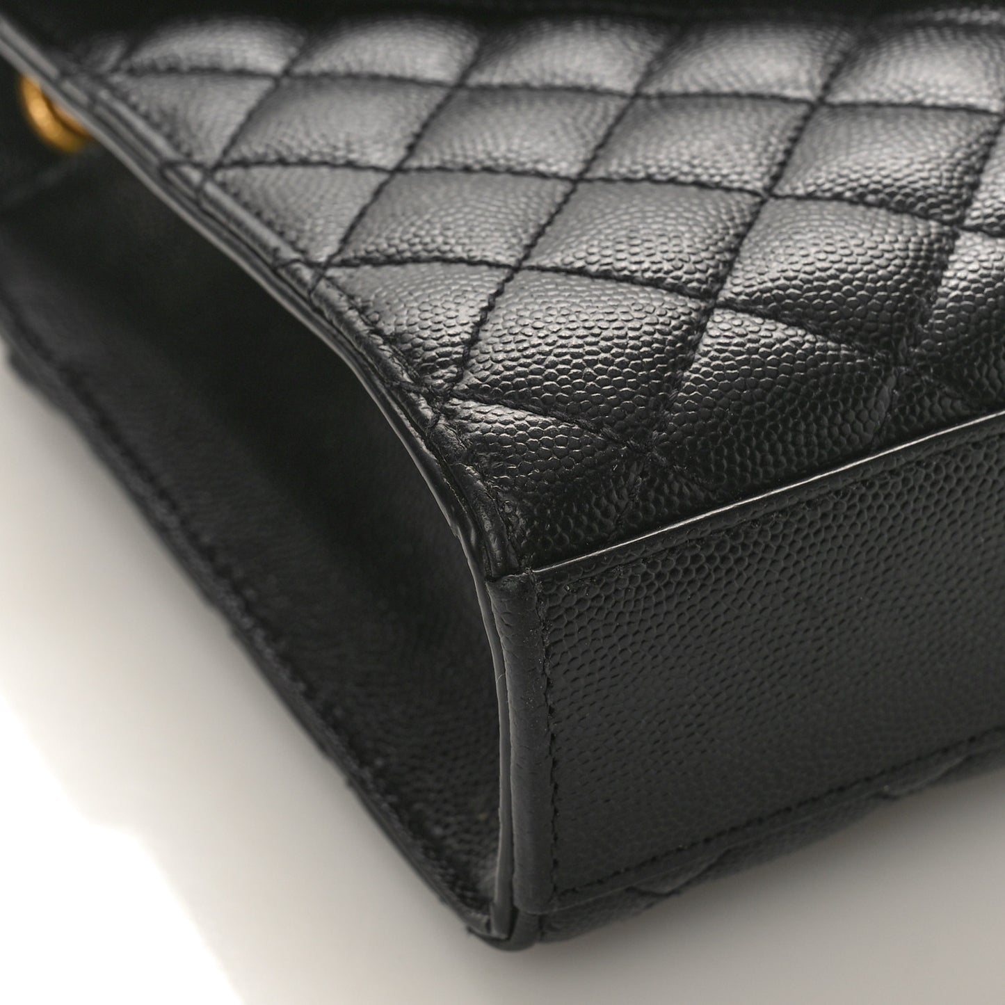 Grain De Poudre Textured Mixed Matelasse Triquilt Medium Monogram Satchel Black