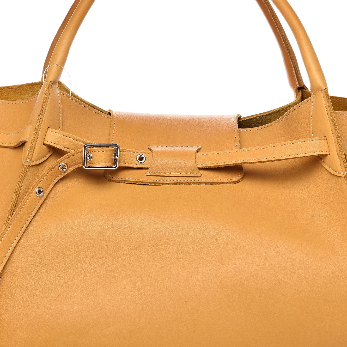 Soft Bare Calfskin Medium Big Bag Honey