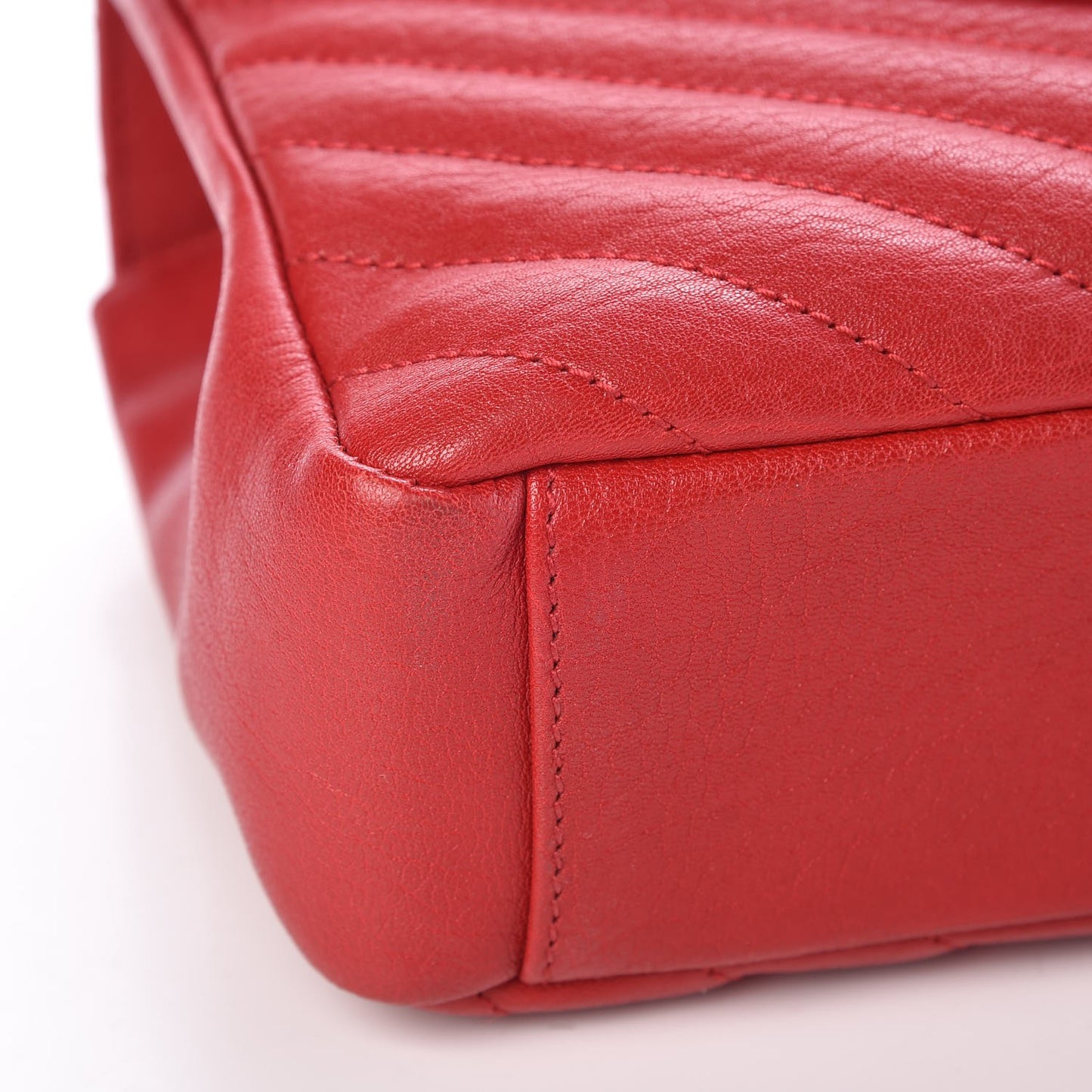 Sheepskin Matelasse Chevron Monogram Medium College Bag Rouge