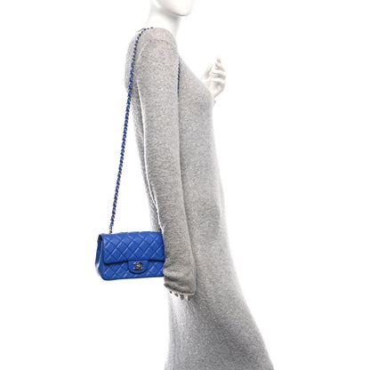 Chanel Lambskin Quilted Mini Rectangular Flap Blue 2 of 11