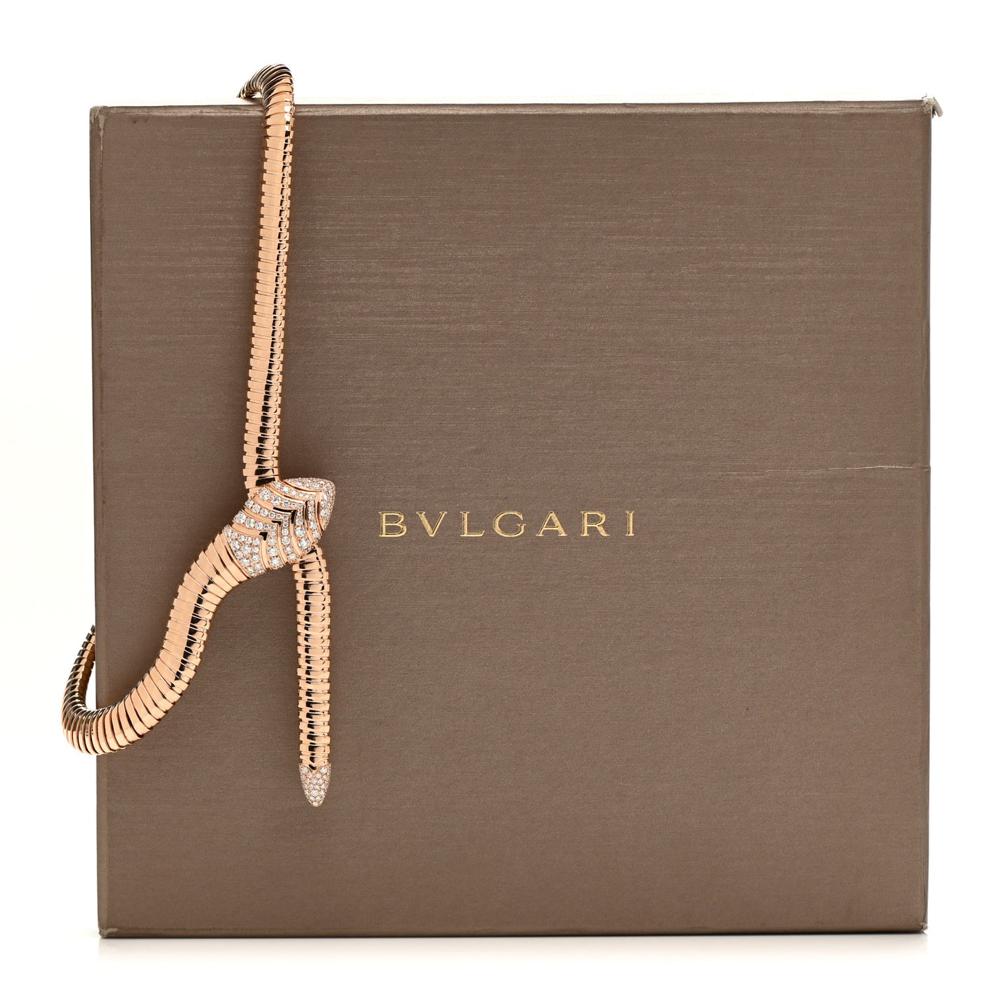 18K Rose Gold Diamond Serpenti Tubogas Necklace