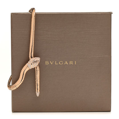 Bulgari 18K Rose Gold Diamond Serpenti Tubogas Necklace 6 of 6