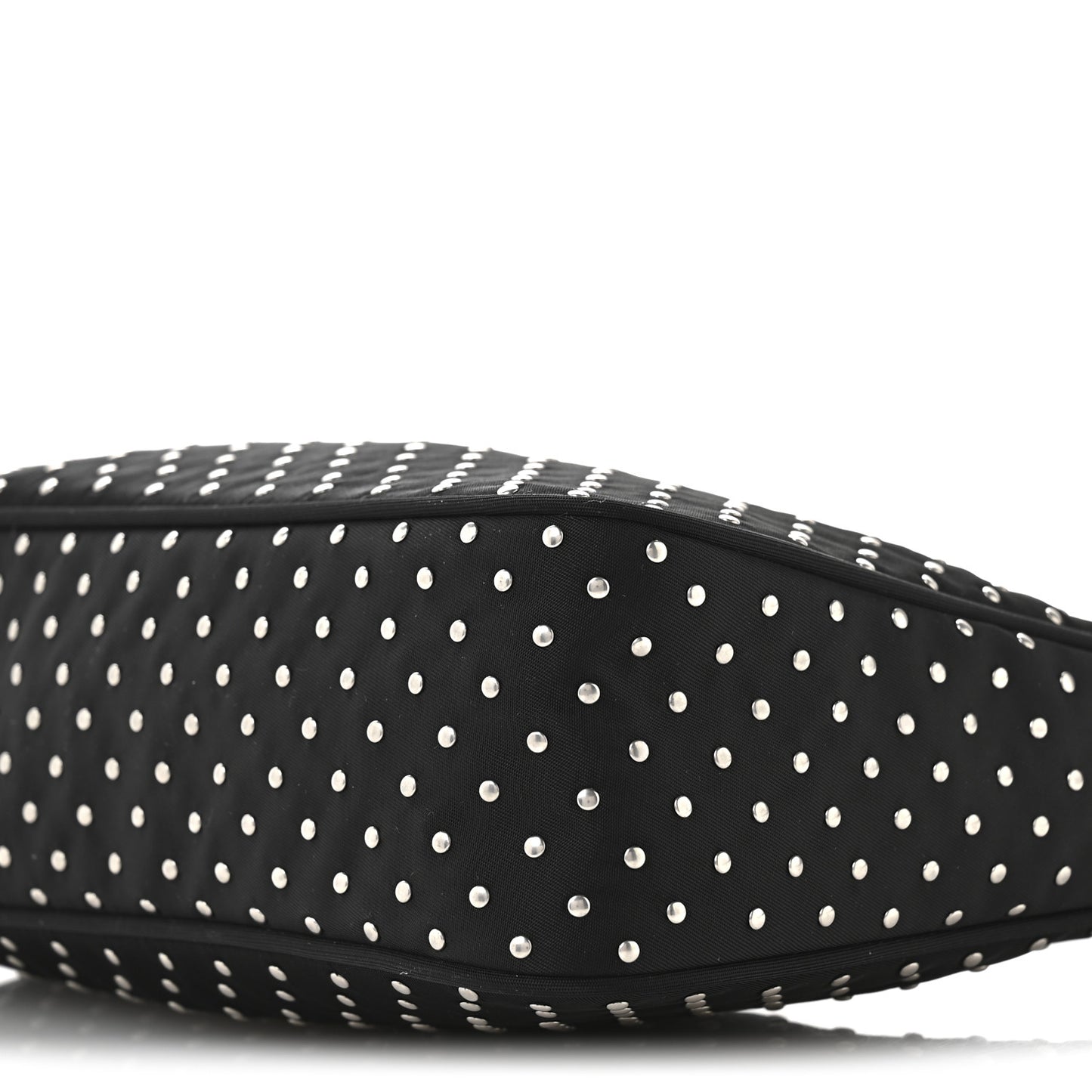 Tessuto Nylon Studded Mini Re-Edition Bag Black