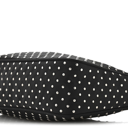 Prada Tessuto Nylon Studded Mini Re-Edition Bag Black 10 of 11