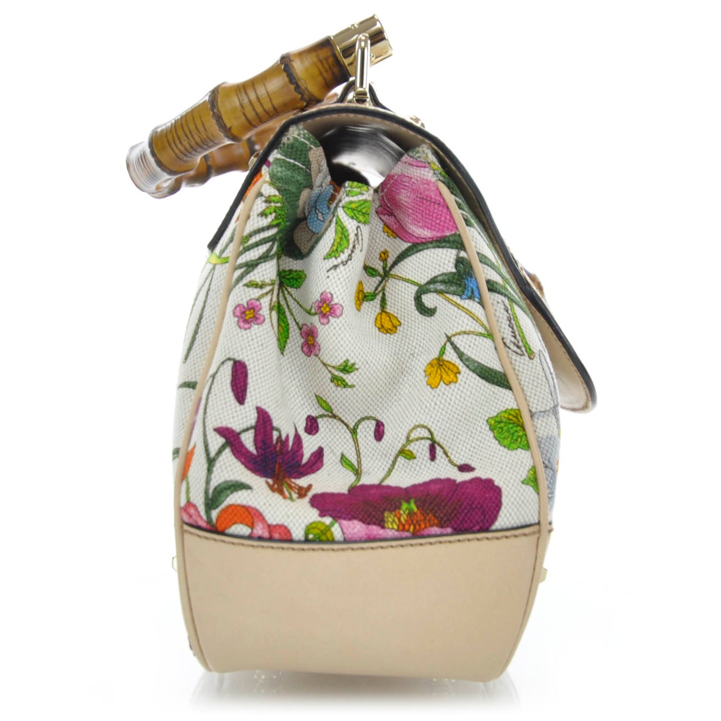 Floral Flora Bamboo Handle Bag