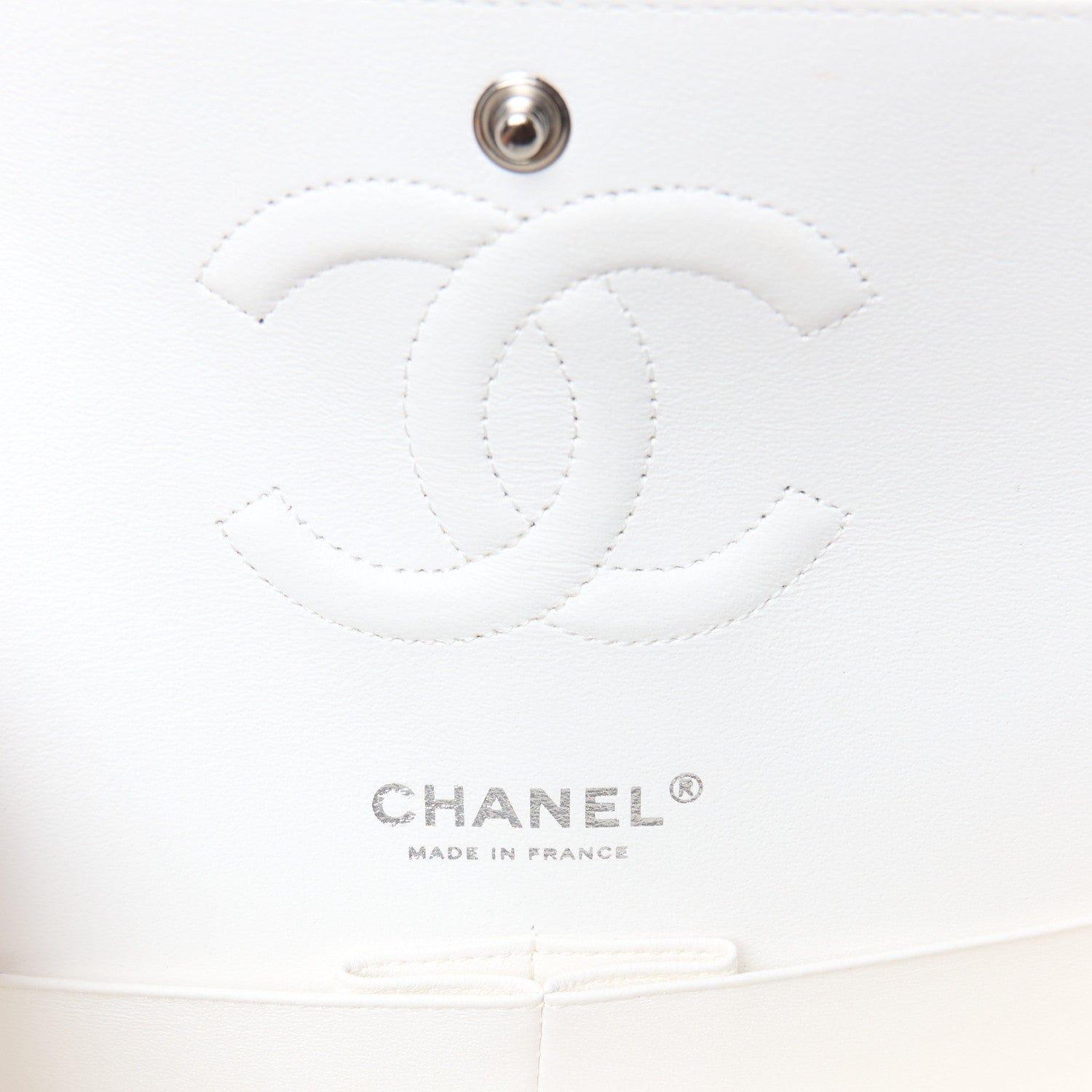 Chanel Caviar Quilted Medium Double Flap White 6 of 12