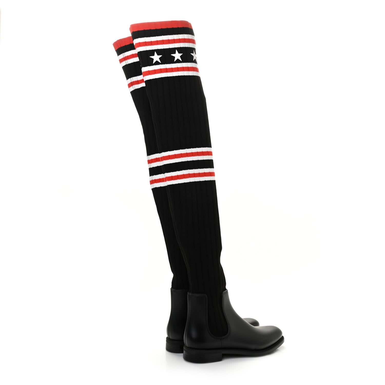 Givenchy Knit Rubber Storm Over The Knee Boots 36 Black 4 of 9