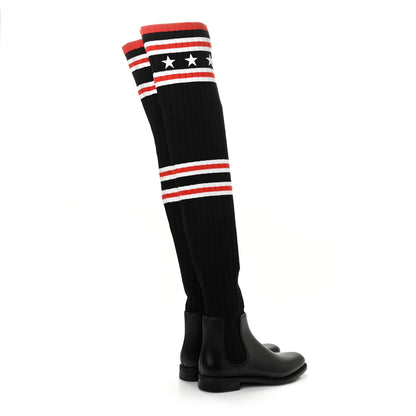 Givenchy Knit Rubber Storm Over The Knee Boots 36 Black 4 of 9