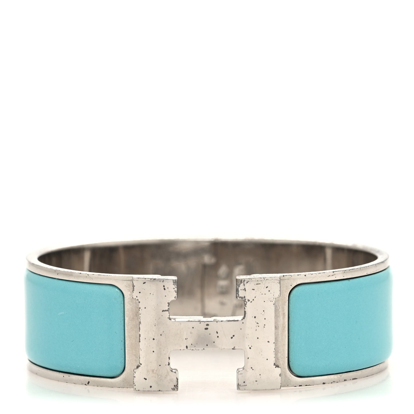 Enamel Wide Clic Clac H Bracelet GM Bleu Atoll