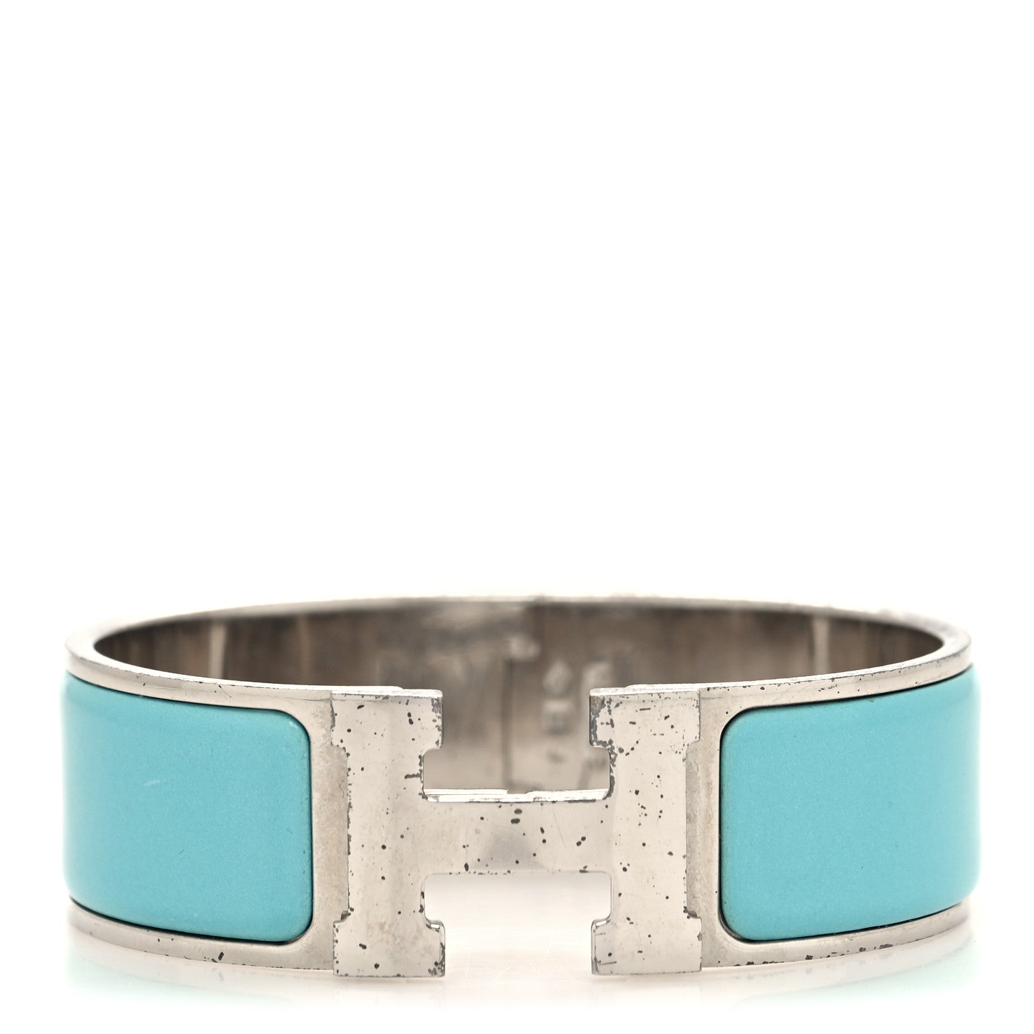 Hermes Enamel Wide Clic Clac H Bracelet GM Bleu Atoll 1 of 5