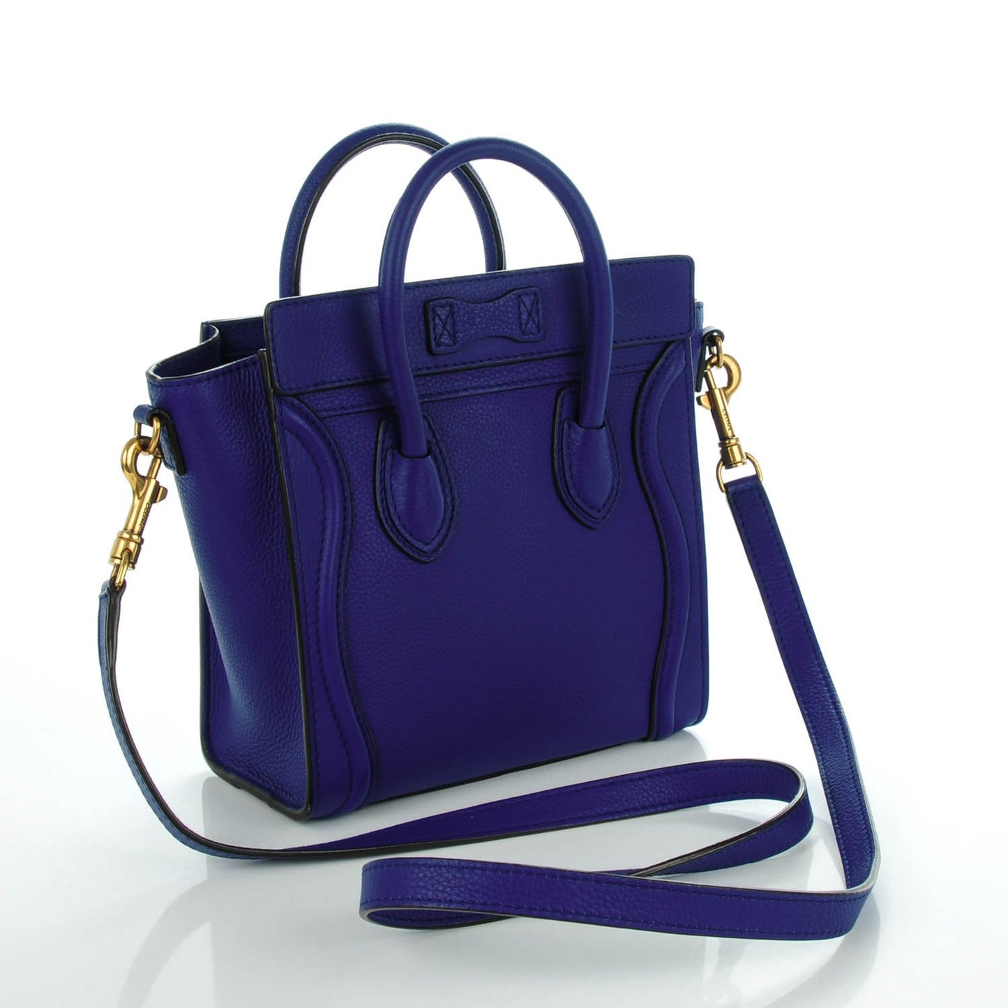Drummed Calfskin Nano Luggage Indigo