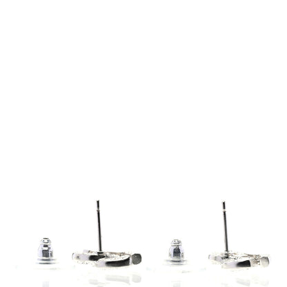 Chanel Crystal Timeless CC Earrings Silver 3 of 5