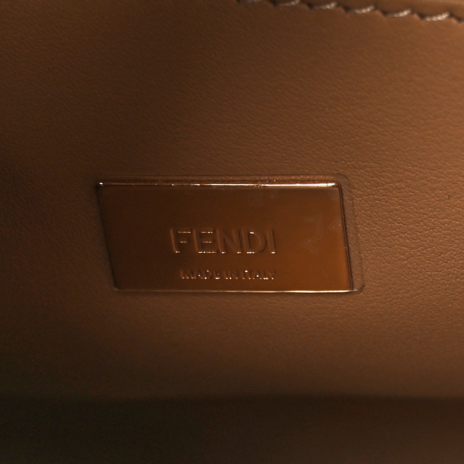Fendi Vitello Medium Peekaboo Iconic Essentially Satchel Moon Miel 6 of 9