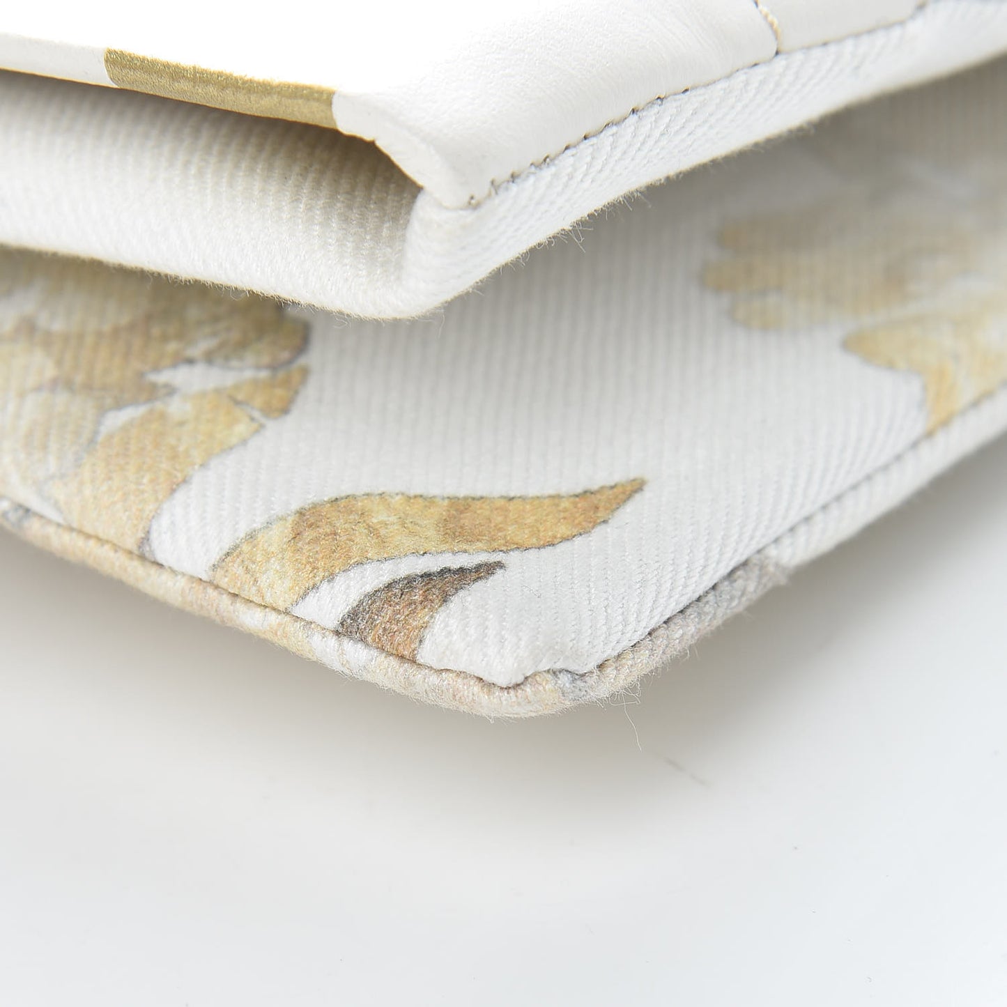 Canvas Floral Print Clutch White
