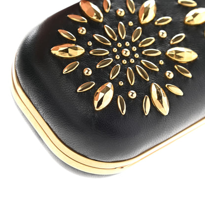 Alexander McQueen Nappa Studded Floral Knuckle Box Clutch Black 12 of 12