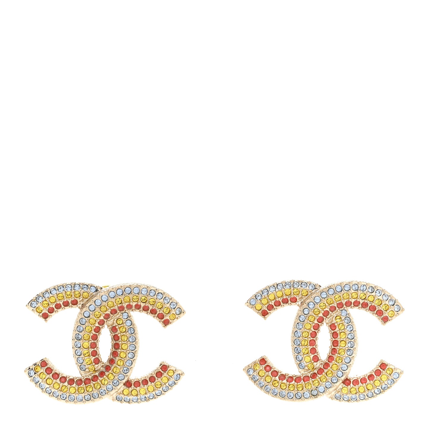 Crystal CC Earrings Gold Multicolor