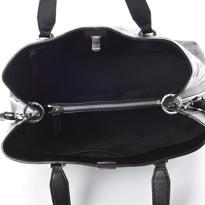 MCM Calfskin Ottomar Monogram Large Essential Tote Black 6 of 16