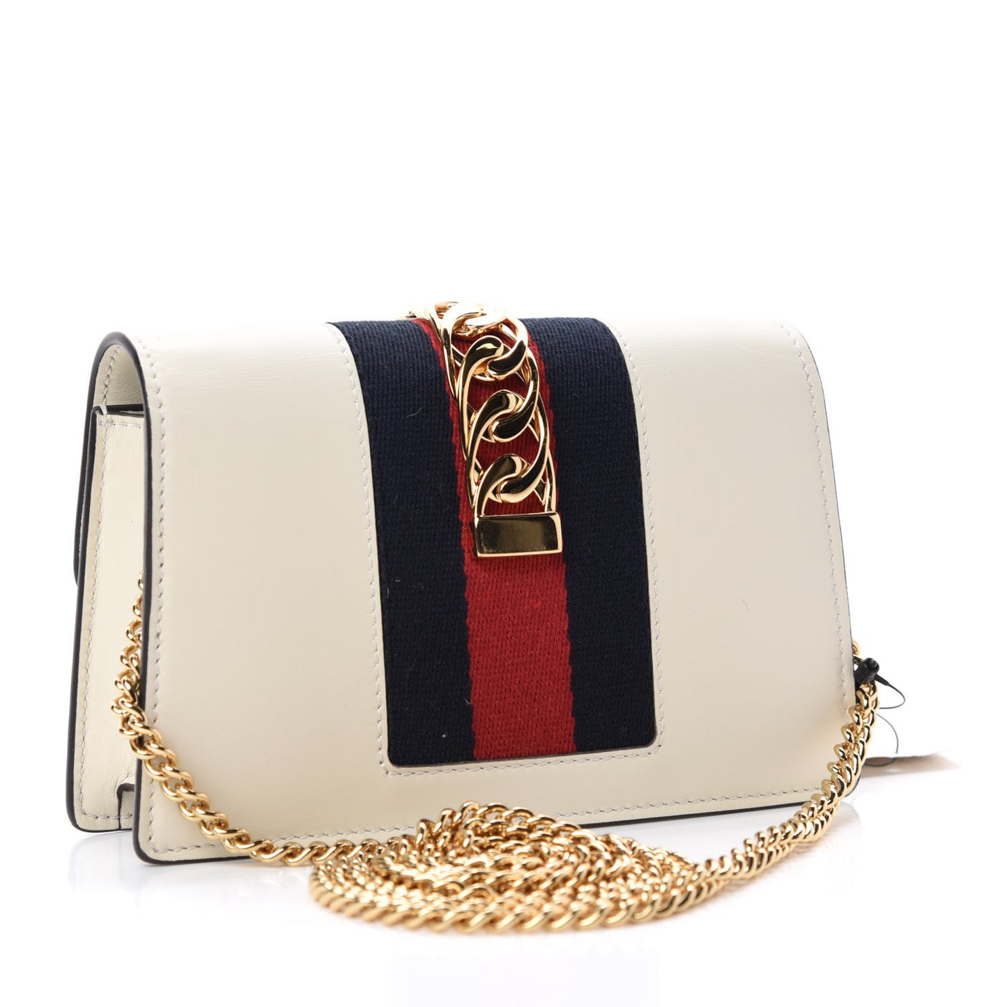 Calfskin Super Mini Sylvie Chain Shoulder Bag White